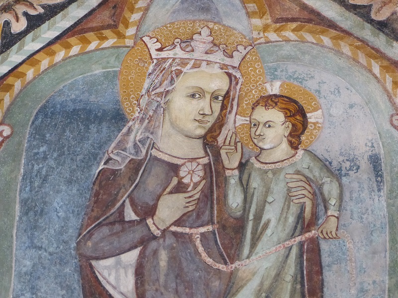 Madonna con Bambino, affresco nell'Abbazia di Vezzolano
