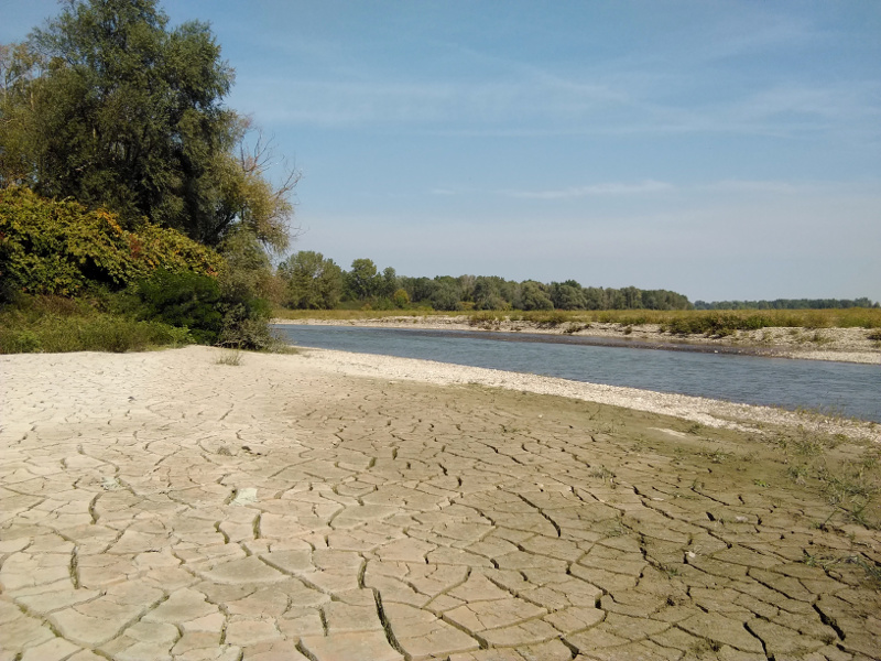 Dry silt at the Po-Tanaro confluence